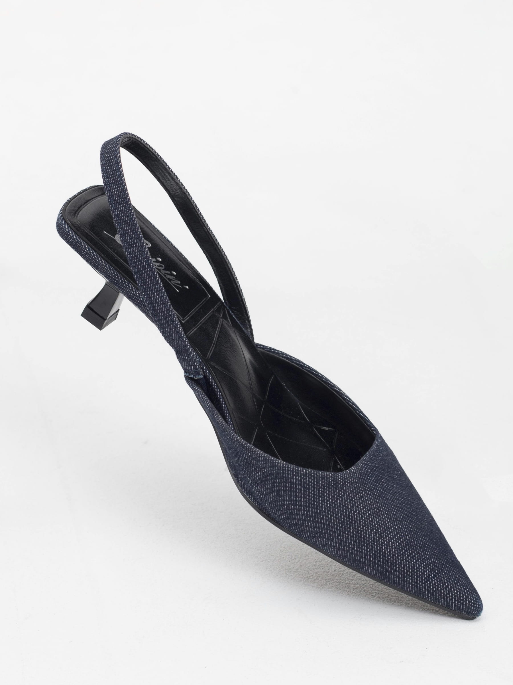 Slingback jeans mules